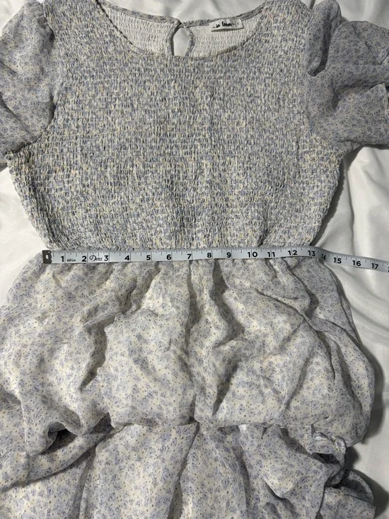 In Loom Smocked Tiered Maxi Dress – Size Large Boho Cottagecore Prairie Flowy - Picture 13 of 13